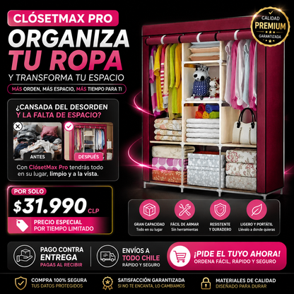 ClósetMax Pro - Organizador Portatil Closet Armario
