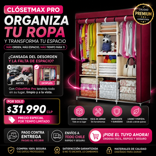 ClósetMax Pro - Organizador Portatil Closet Armario
