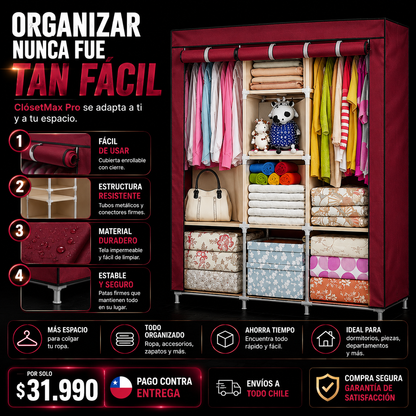 ClósetMax Pro - Organizador Portatil Closet Armario