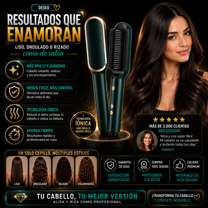 2-in-1 Hair Styling Brush Pro - Cepillo Alizador Risador Multifuncional