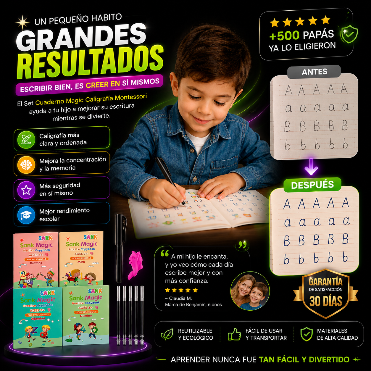 MagicWrite Montessori – Set Aprendizaje de Caligrafía Infantil
